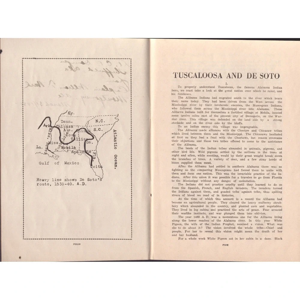 Tuscaloosa and De Soto by Captain William T. Ward 1933 Signed Alabama History